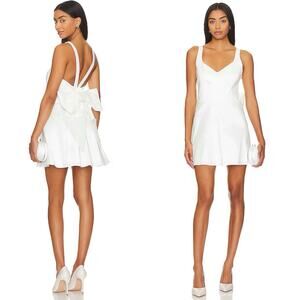 Show Me Your Mumu Charlotte Bow Mini Dress White Sz Small Bridal shower attire